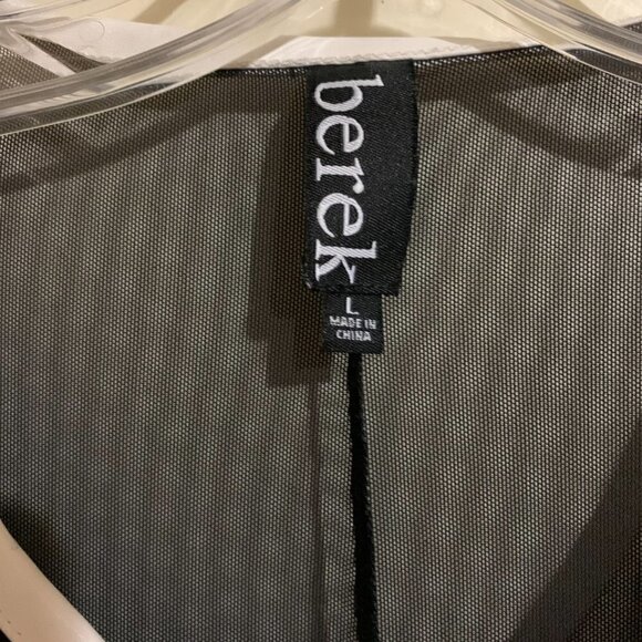 Berek Transparent Faux Leather Mesh Black Zipper Front Jacket Coat Size Large - Picture 3 of 7